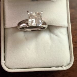 CZ 2 Carat Princess Cut Ring Size 6